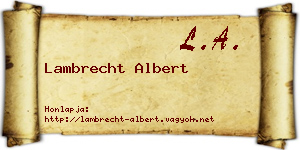 Lambrecht Albert névjegykártya